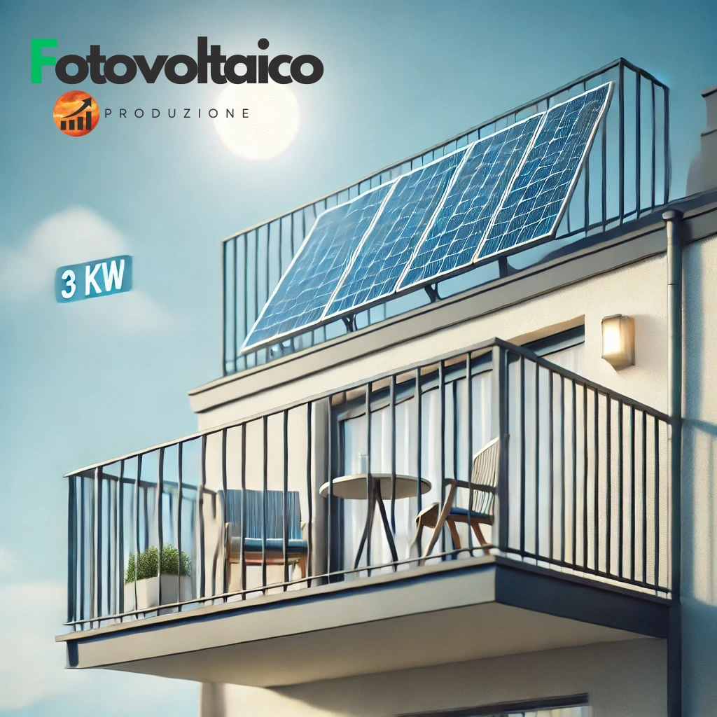 Pannello solare da balcone 3 kW con accumulo, una soluzione innovativa ed ecologica per risparmiare energia. Scopri il solare da balcone con accumulo per il tuo appartamento.